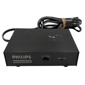 Philips Magnavox RF Modulator PM61138 RCA to Coaxial TV Adapter Channel 3 4 Blk